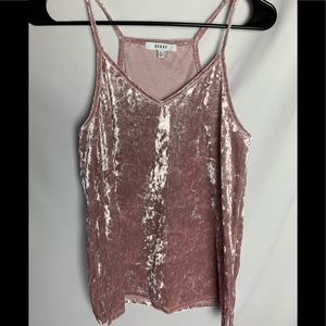 Pink velvet tank top
